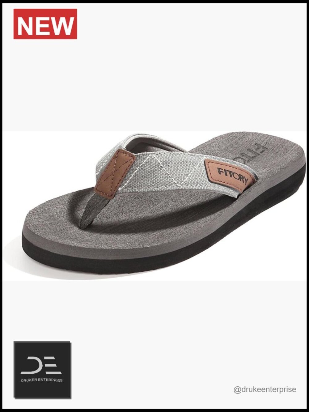 Men's Flip Flops Thong Sandals Arch Support Slip Resistant Beach Walking